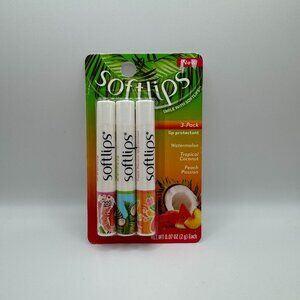 Softlips Tropical Flavored Lip Balm - Watermelon/Tropical Coconut/Peach Passion